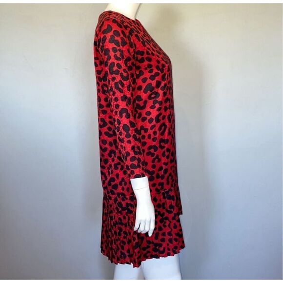 NWT $149 Ann Taylor Women's Size 6 Cheetah Print Pleated Shift Dress - Picture 4 of 9